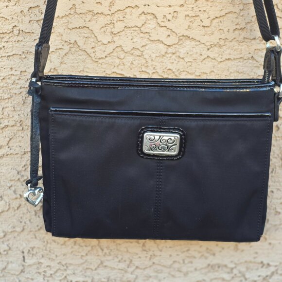 Brighton Twister Black Dual Zip Microfiber Purse Wallet Organizer Crossbody Bag - Picture 13 of 16